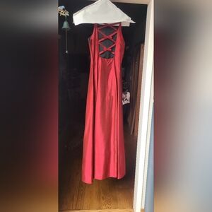 Red Backless Bowtie Dress